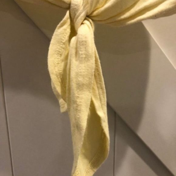 Set 2 Yellow front tie/B&W stripe front knot crop top tee - Picture 4 of 8